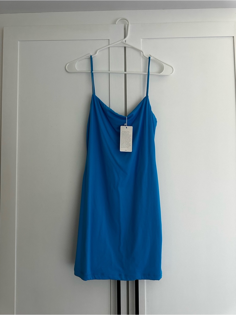 Blue Slip Dress stretchy body hugging